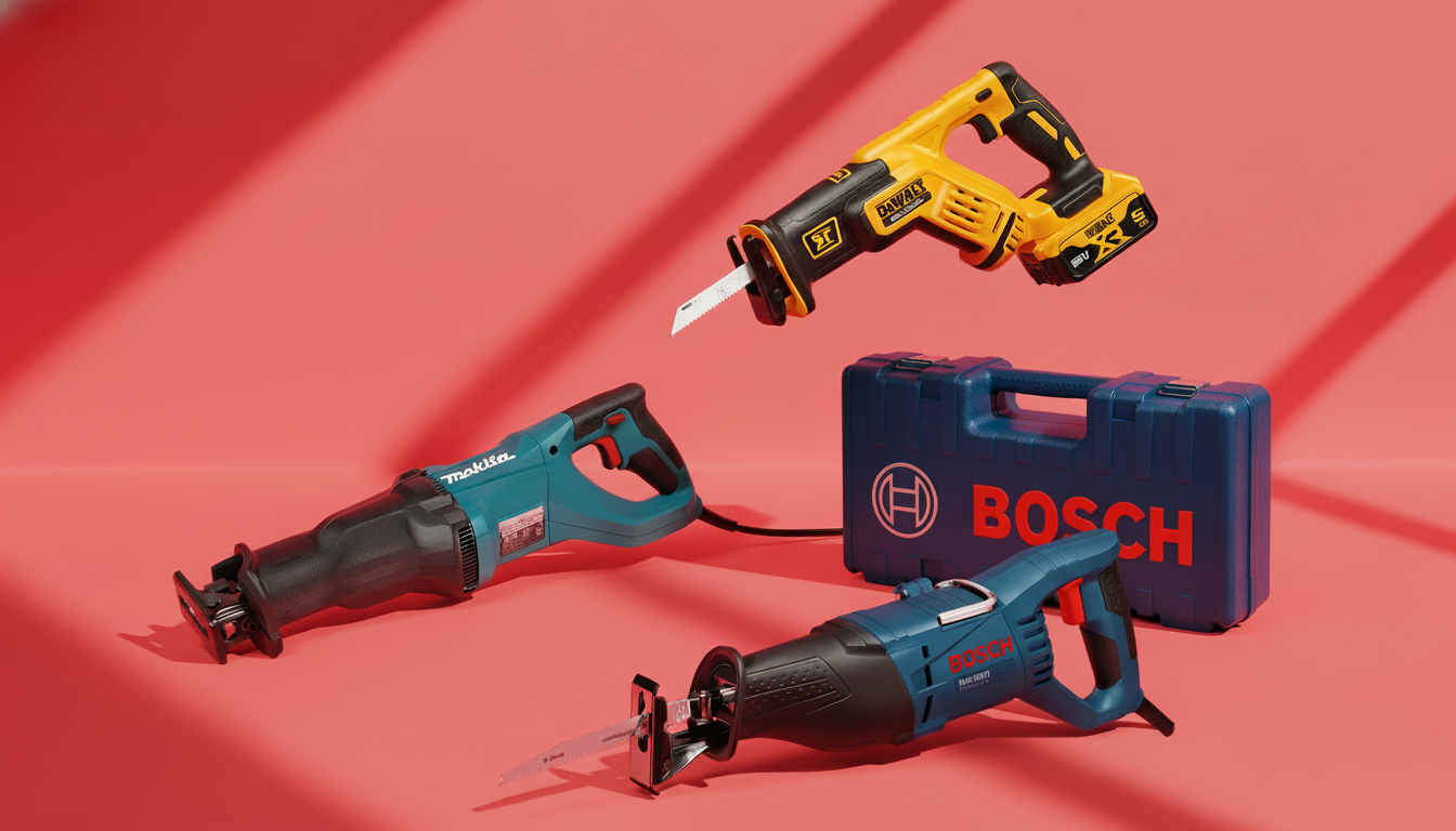 Tres sierras de sable sobre fondo rojo